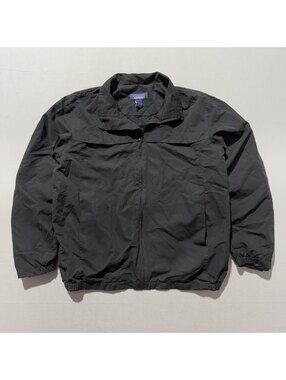 Premier International Black Windbreaker Jacket Mesh Lined Y2K